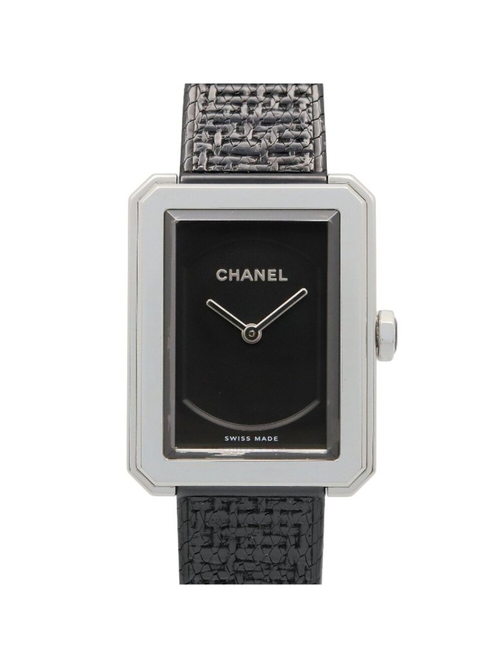 Chanel Watch Boyfriend Tweed Black Stainless Steel